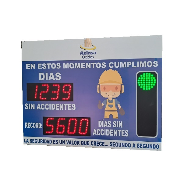 Contador de Días Sin Accidentes, Record Hisórico y Semáforo